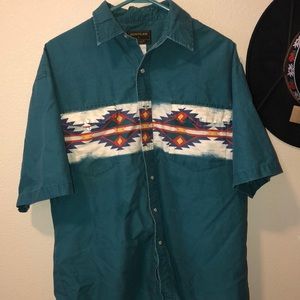 Vintage pearl snap rustler by wrangler